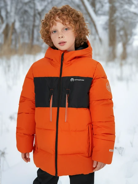 Пуховик для мальчиков Outventure, оранжевый, арт. 23698
