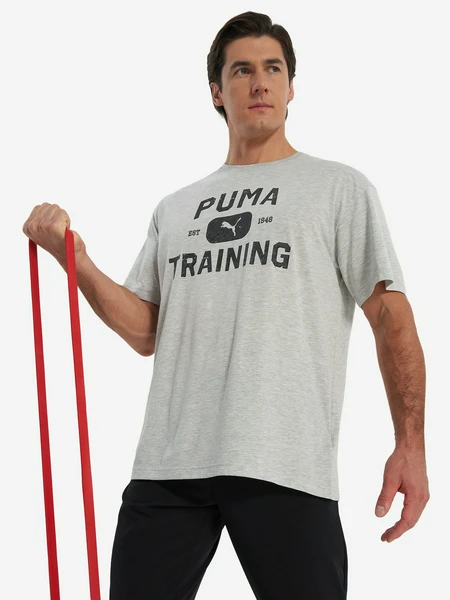 Футболка мужская PUMA Graphics Train Logo Relaxed, серый, арт. 23725