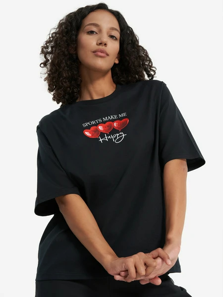 Футболка женская оверсайз Demix, черный, арт. 23802