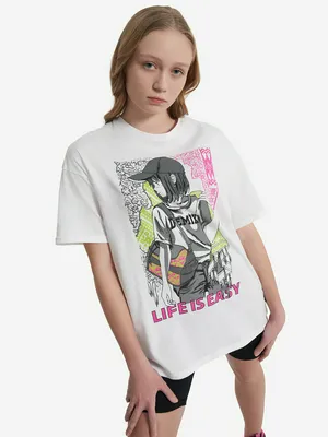 Футболка для девочек Demix, белый, арт. 23937