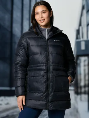 Пуховик женский Columbia Harmony Falls Mid Down Jacket, черный, арт. 2085341CLB-010