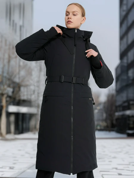 Пальто пуховое женское Bask Agata, черный, арт. 22224bsk-9009