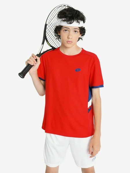 Футболка для мальчиков Lotto Squadra, красный, арт. 218884l0w-0c4