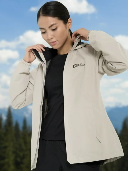 Куртка мембранная Jack Wolfskin Stormy Point, бежевый, арт. 1111202j01-a0029