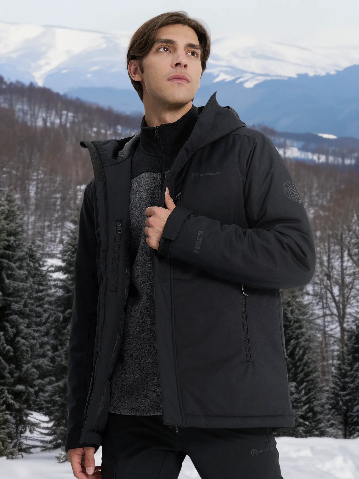 Куртка утепленная мужская Outventure, черный, арт. 129930out-99