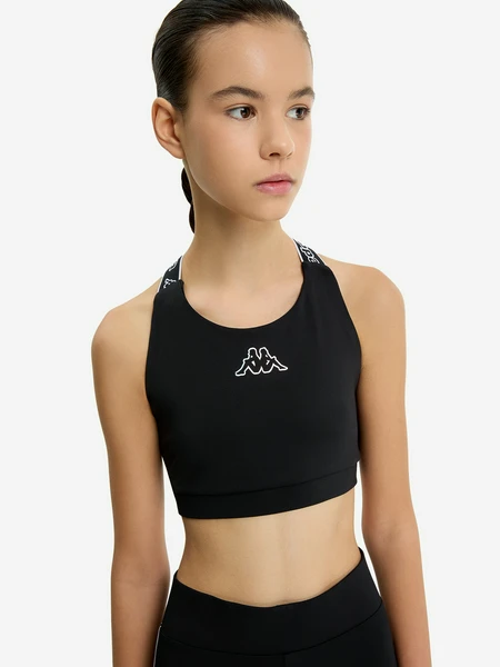 Топ бра спортивный для девочек Kappa, черный, арт. 24142