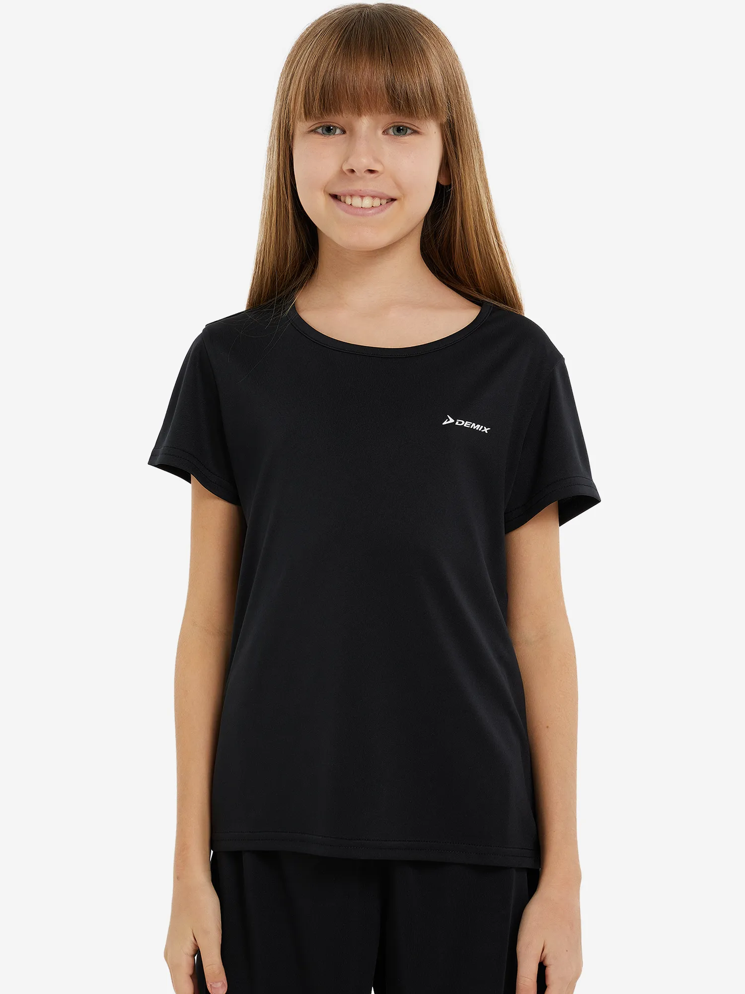 Футболка Demix для девочек, черный, арт. 127409dmx-99