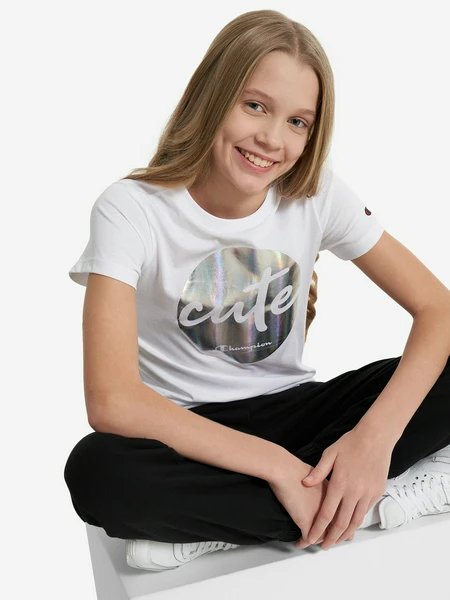Футболка для девочек Champion, белый, арт. 405146c0k-ww001