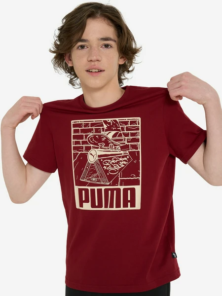 Футболка PUMA ESS+ Mid 90s Graphic для мальчиков, красный, арт. 681873p0p-13