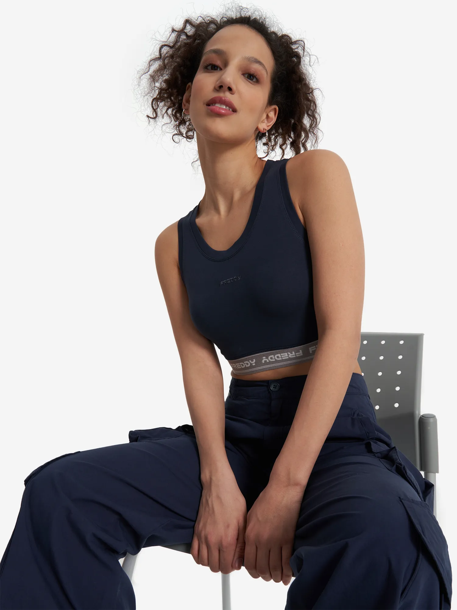 Спортивный топ бра Freddy, синий, арт. cristys409f0g-b94-