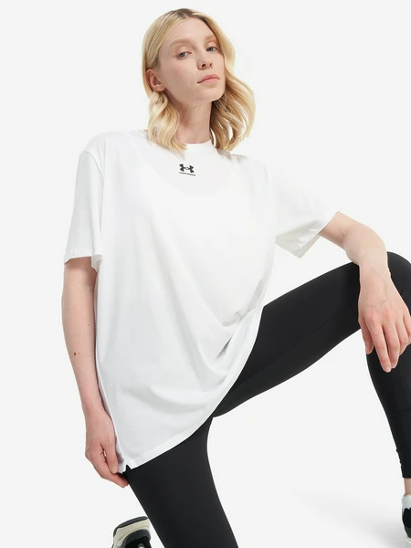 Футболка женская оверсайз Under Armour Campus, белый, арт. 1387193u0f-100