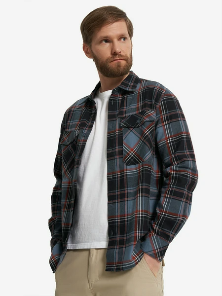 Мужская рубашка в клетку Outventure, синий, арт. 24658