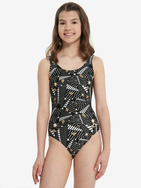 Купальник слитный для девочек FILA, черный, арт. 24691