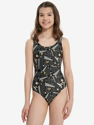 Купальник слитный для девочек FILA, черный, арт. 137947FLA-B1