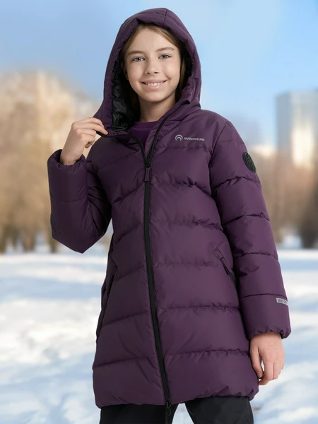 Пуховик для девочек Outventure, фиолетовый, арт. 24951