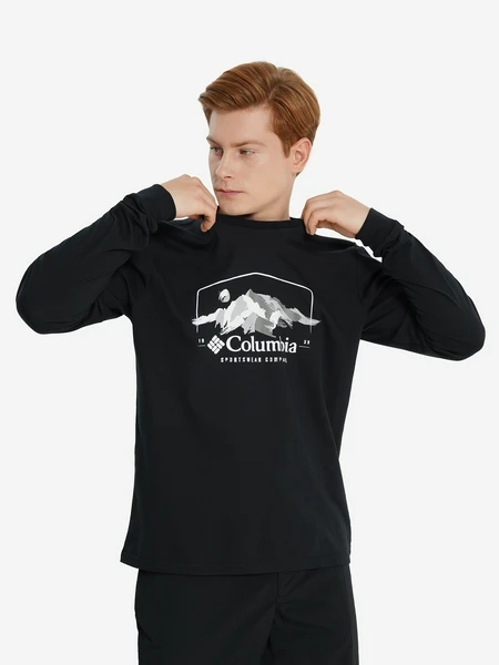 Лонгслив мужской Columbia Csc Seasonal Logo Ls Tee, черный, арт. 24953