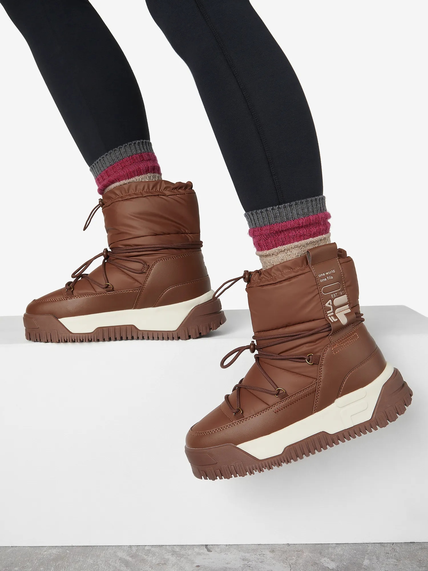 Дутики женские FILA Powder Puff, коричневый, арт. 122374fla-t3