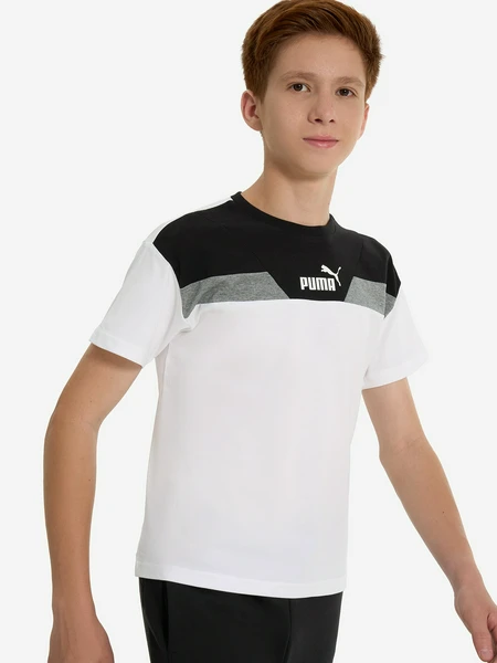 Футболка для мальчиков PUMA Power Colorblock, белый, арт. 681848p0p-02