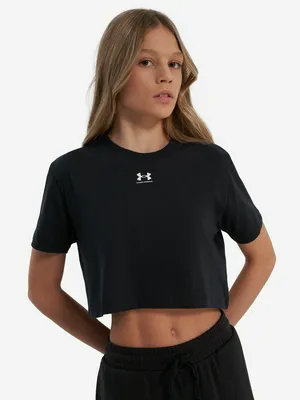 Футболка для девочек Under Armour Rival, черный, арт. 1389755U0F-001