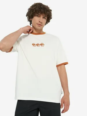 Футболка мужская оверсайз Quiksilver Ticket To The Beach Ringer, белый, арт. eqyzt08019