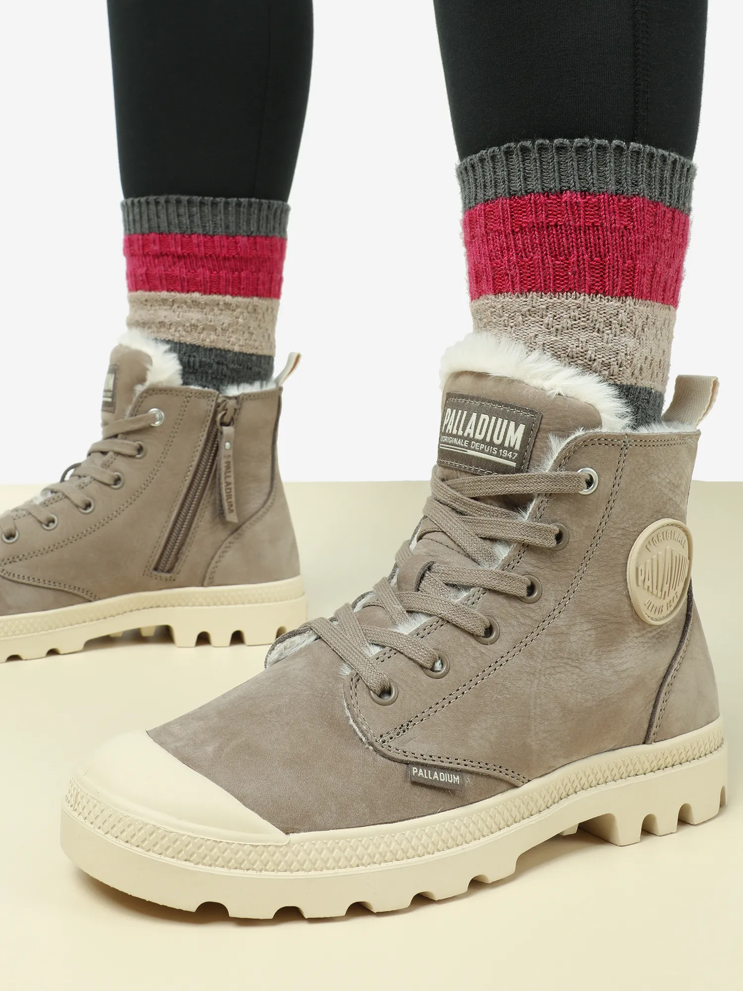 Ботинки утепленные женские PALLADIUM Revolt Boot Zip, коричневый, арт. 95982p2x-212