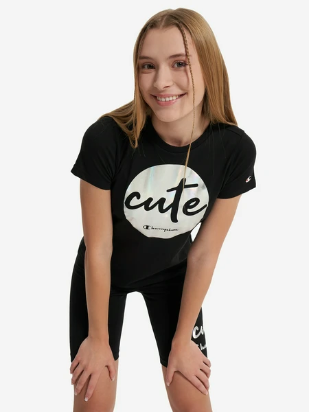 Футболка для девочек Champion, черный, арт. 405146c0k-kk001