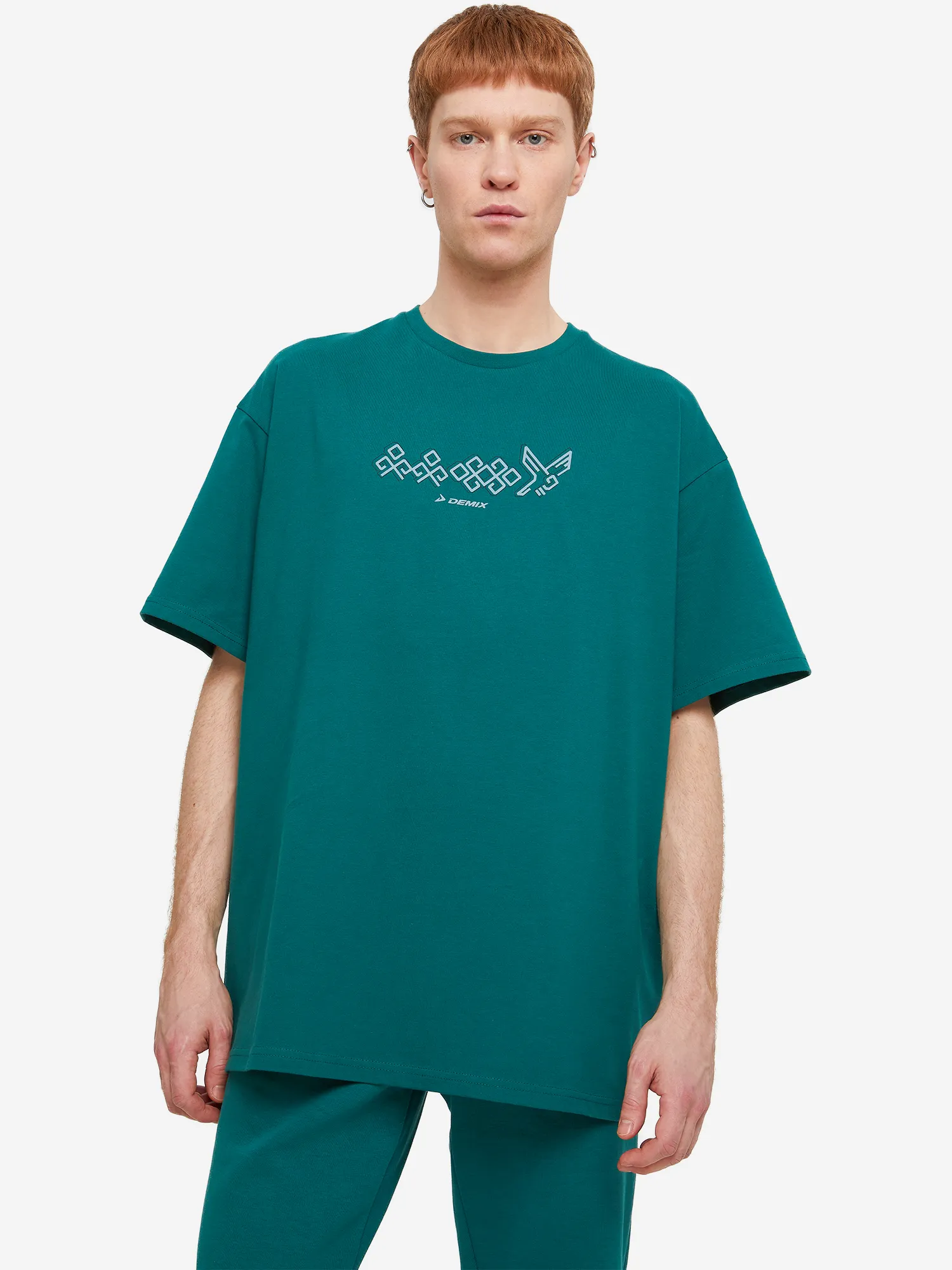 Футболка мужская оверсайз Demix, зеленый, арт. 130263dmx-n3