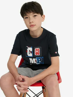 Футболка для мальчиков Champion, синий, арт. 307386C0K-BS501