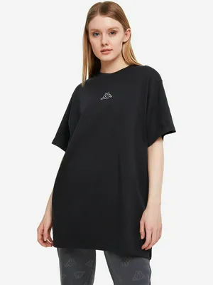 Футболка женская оверсайз Kappa Lungo, черный, арт. 126770KAP-99