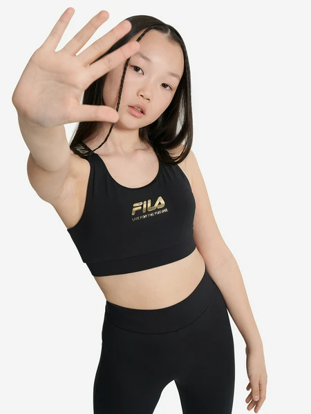 Топ бра спортивный для девочек FILA, черный, арт. 26184