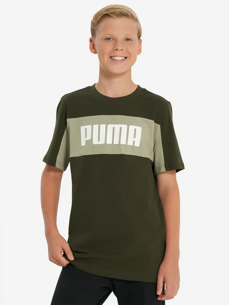 Футболка для мальчиков PUMA Block, зеленый, арт. 26275