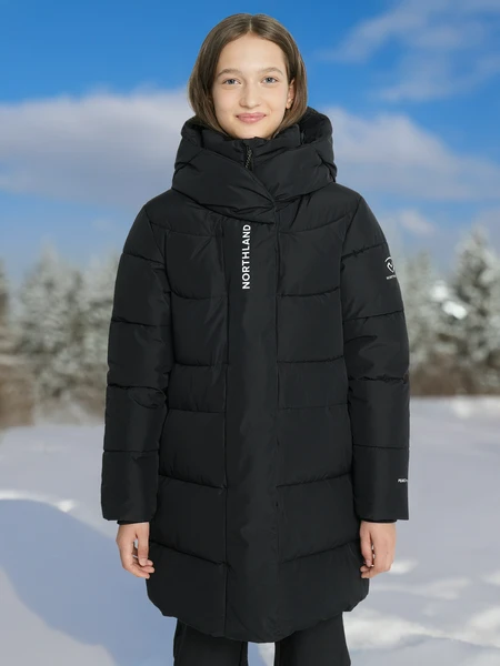 Пуховик для девочек Northland, черный, арт. 130815n16-99