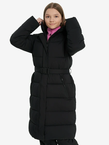 Пальто утепленное для девочек Northland, черный, арт. 26317