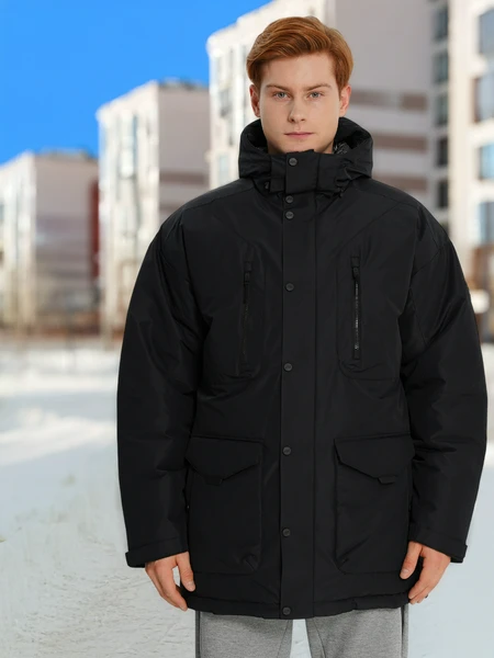 Пуховик мужской оверсайз Athlex, черный, арт. 26334