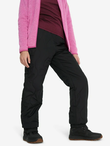 Брюки утепленные для девочек, черный, арт. 26348