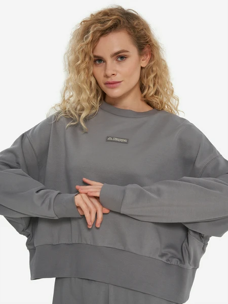 Свитшот женский оверсайз Kappa, серый, арт. 134314kap-93