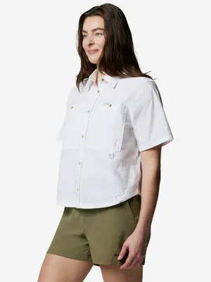 Рубашка с коротким рукавом женская Columbia Brea Falls Woven Ss, белый, арт. 2118961CLB-100