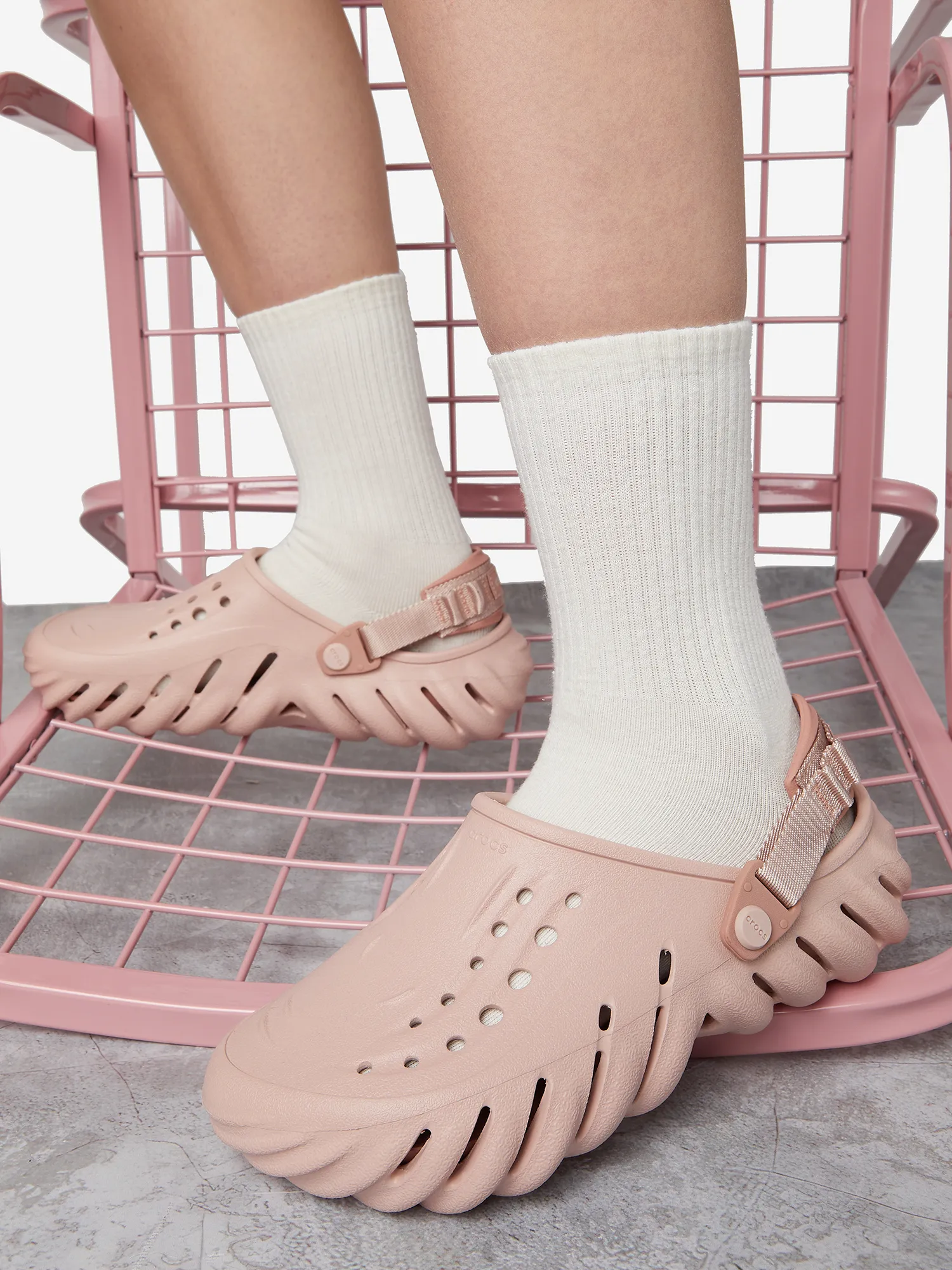 Сабо Crocs Echo, розовый, арт. 207937c1g-6ty