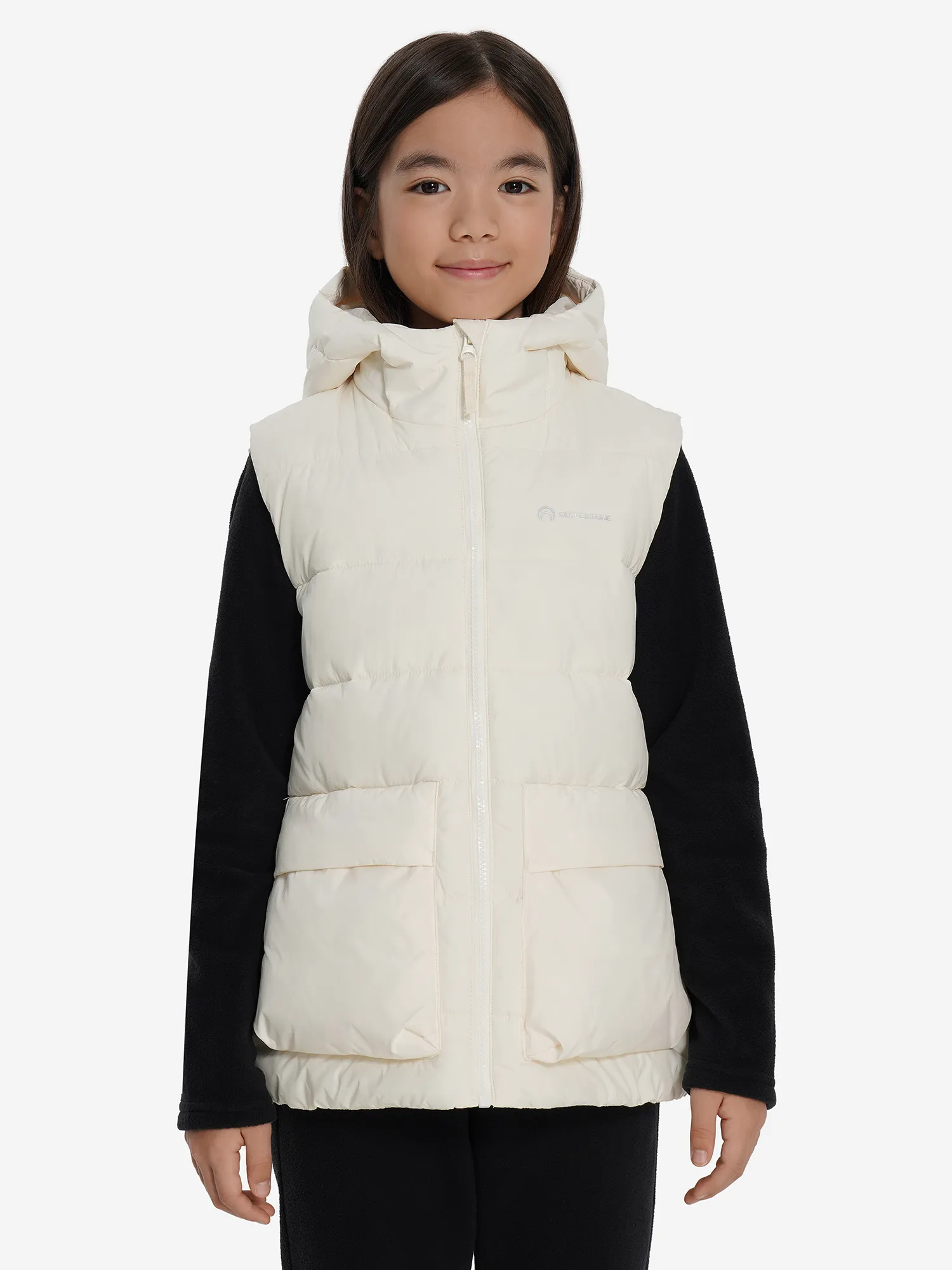 Жилет утепленный для девочек Outventure, бежевый, арт. 129507out-01