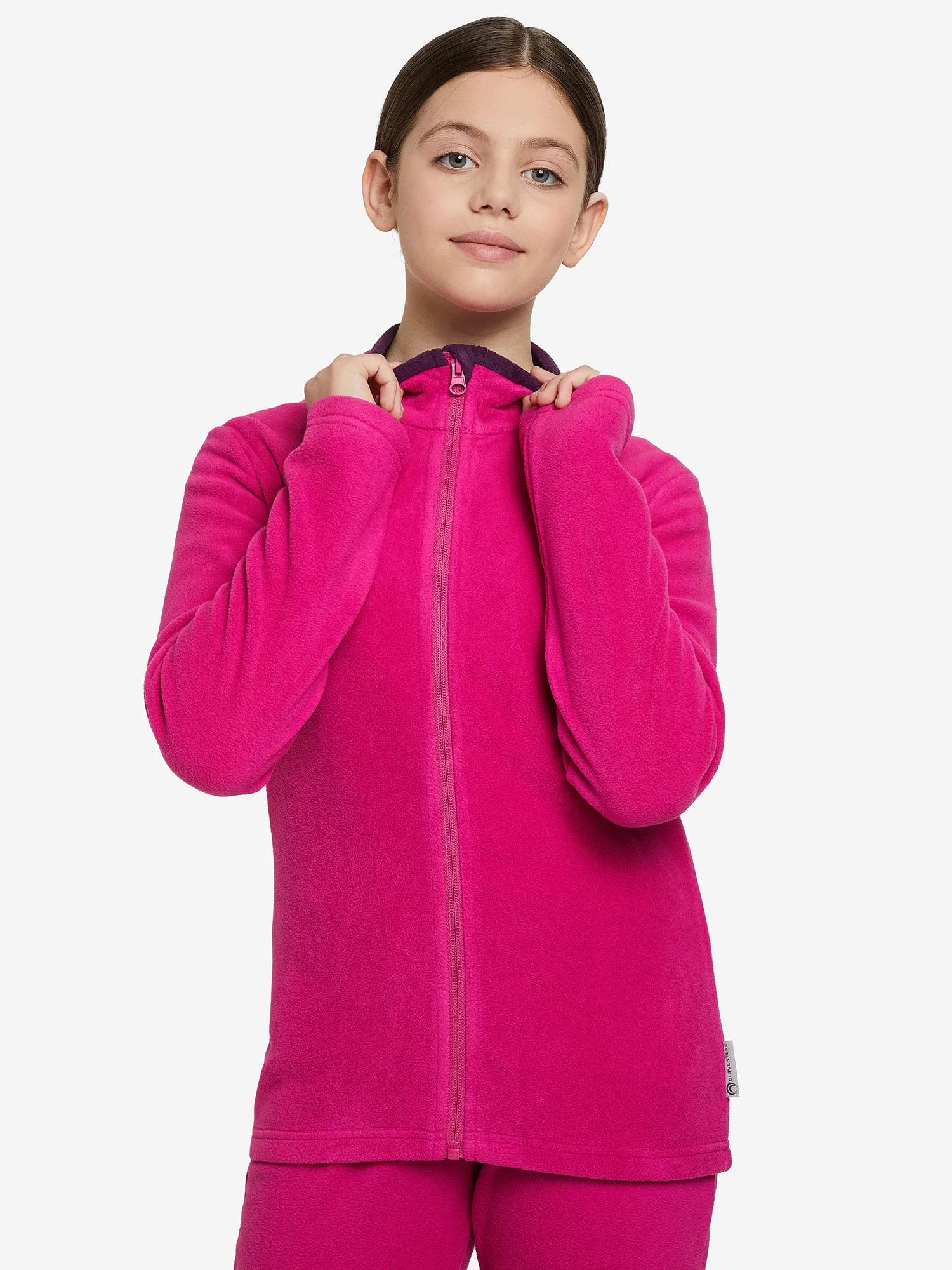 Джемпер флисовый для девочек, розовый, арт. 126618out-82