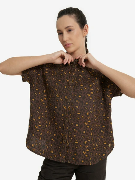 Рубашка с коротким рукавом женская Cordillero, коричневый, арт. 133923c37-f2