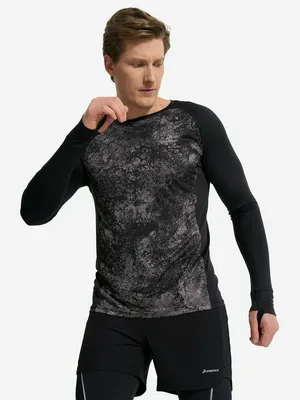 Лонгслив Demix AeroMove Running GFX Mesh, черный, арт. 27368