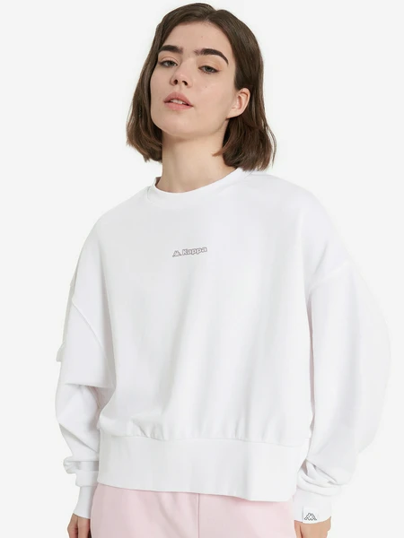 Свитшот женский оверсайз Kappa, белый, арт. 27561