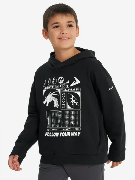 Худи для мальчиков Demix, черный, арт. 137705dmx-99
