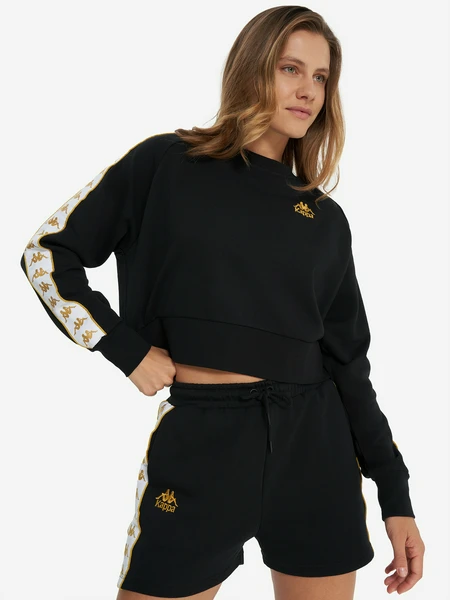 Свитшот женский оверсайз Kappa, черный, арт. 351s2hwkap-o0i