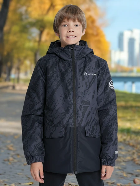 Куртка утепленная для мальчиков Outventure, черный, арт. 27699