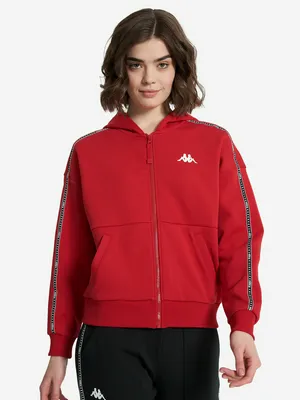 Толстовка женская оверсайз Kappa, красный, арт. 137679KAP-R3