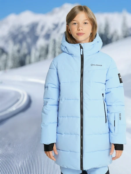 Пуховик для девочек Glissade, синий, арт. 27858