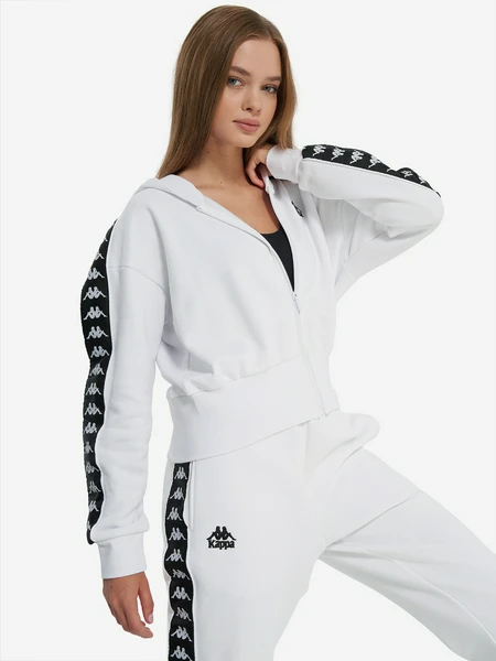 Толстовка женская оверсайз Kappa, белый, арт. 32261bwkap-rzu