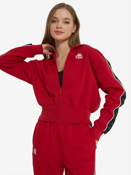 Толстовка женская оверсайз Kappa, красный, арт. 32261bwkap-r05
